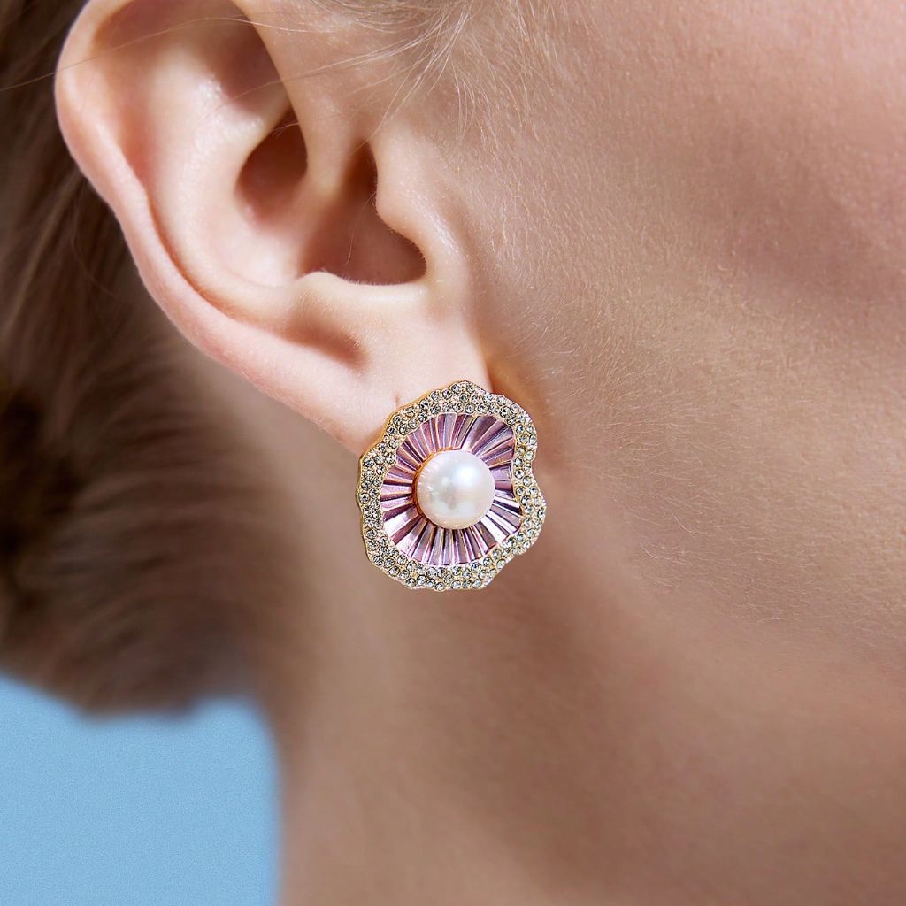 Purple Pearl Petal Earrings 2