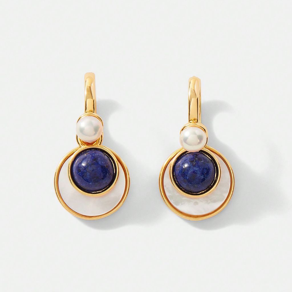 Pearl Sapphire Earrings