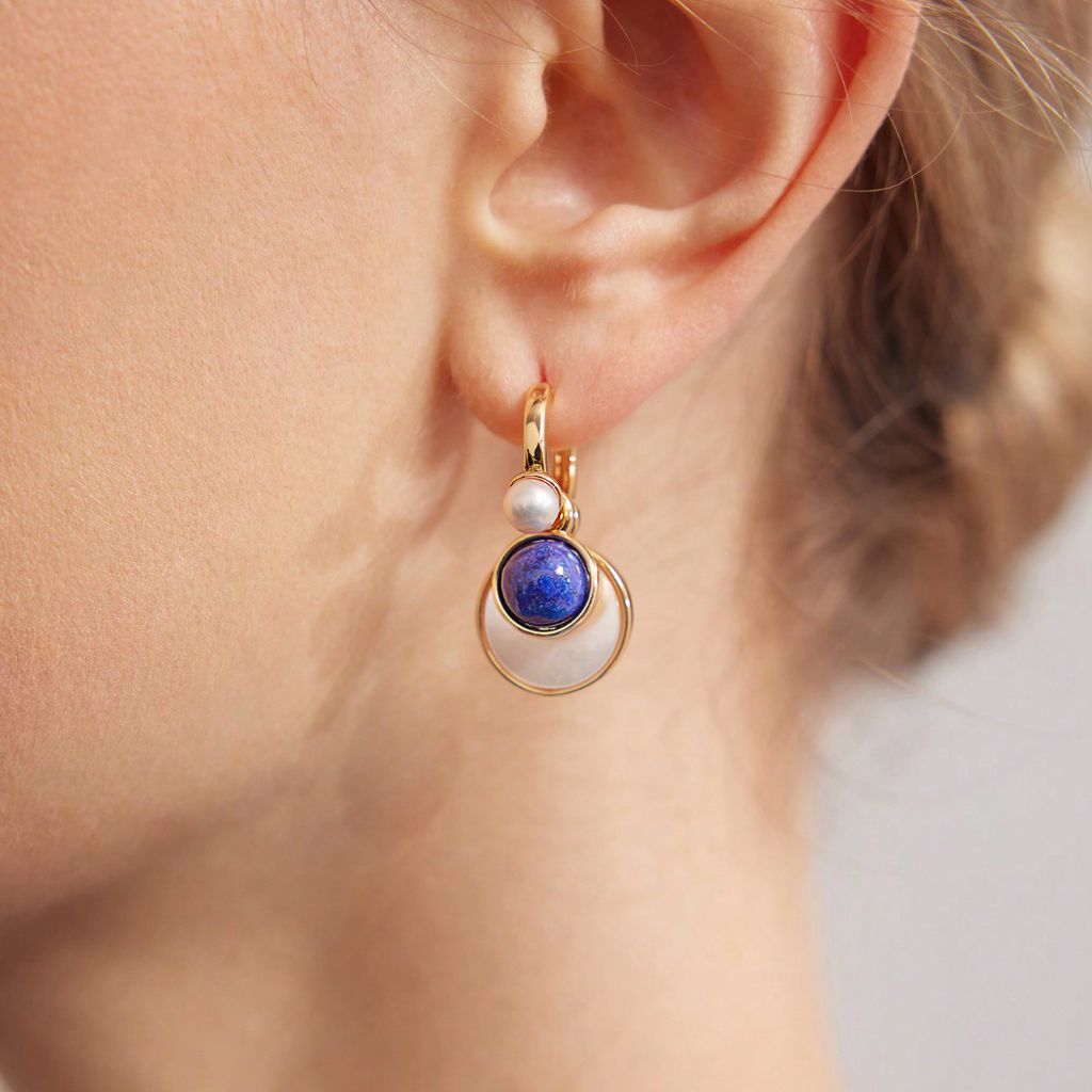 Pearl Sapphire Earrings 2