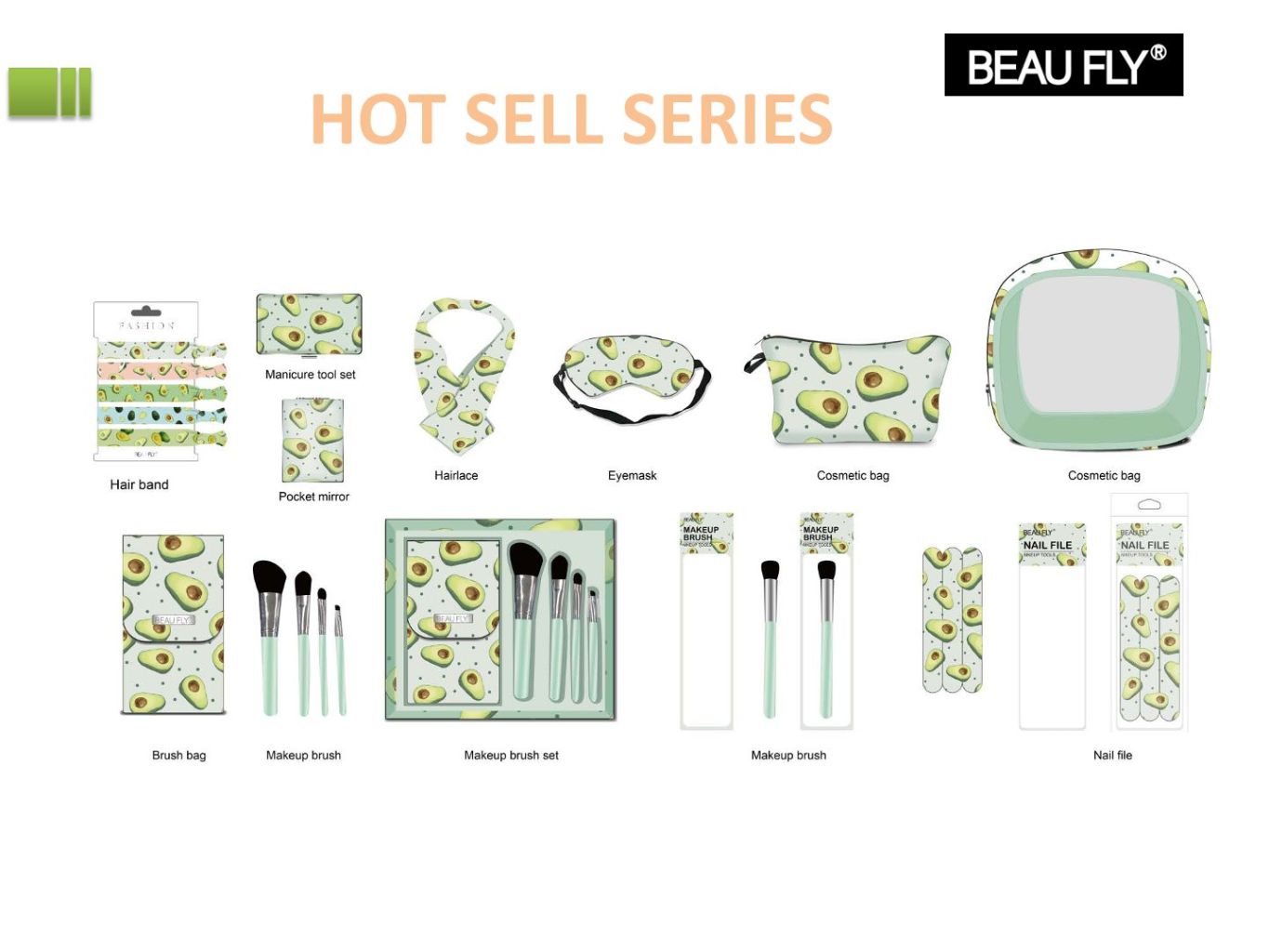 Avocado Series Makeup Tool Set 2