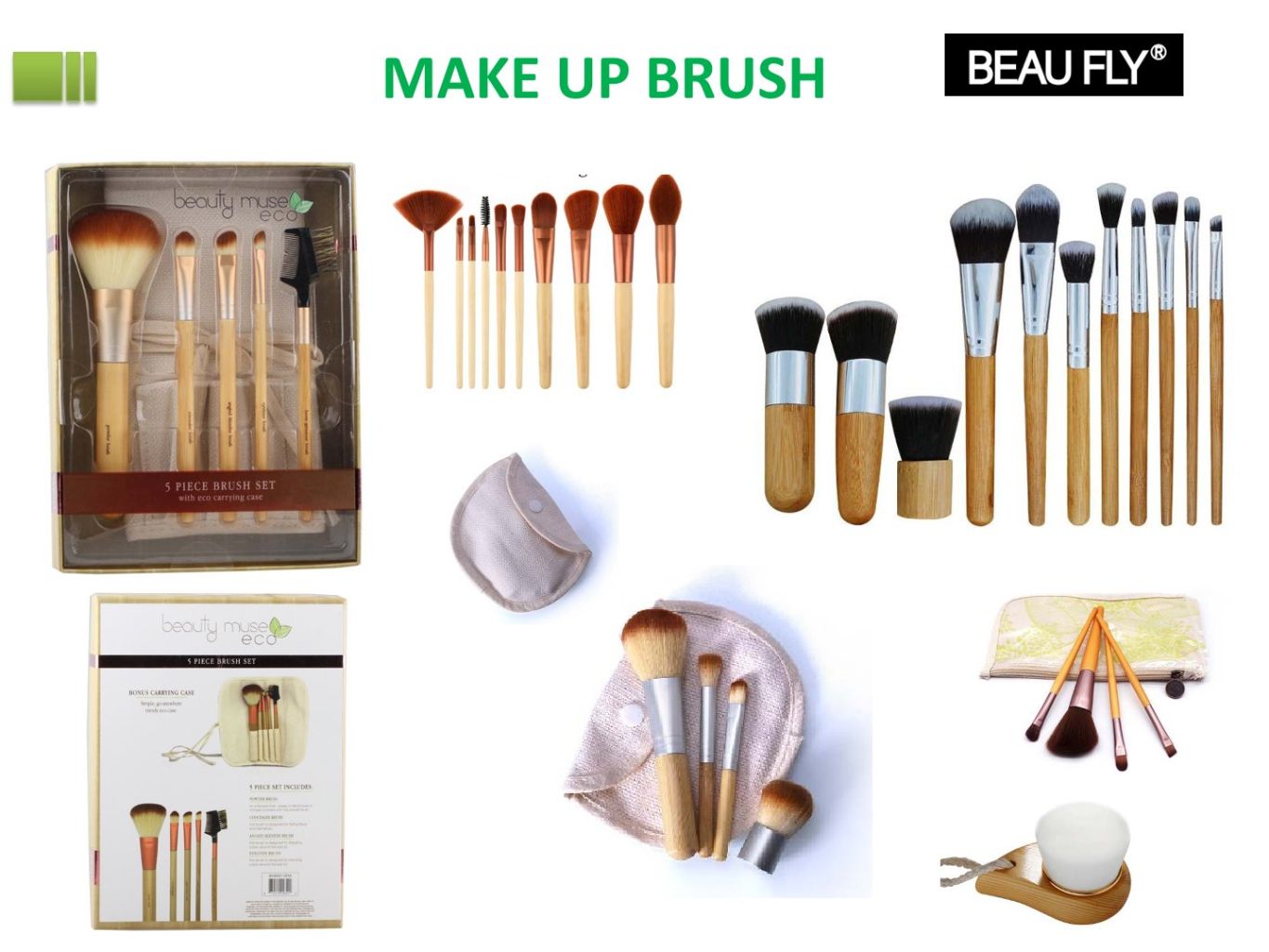 Natural Bamboo Makeup Brush Set 2