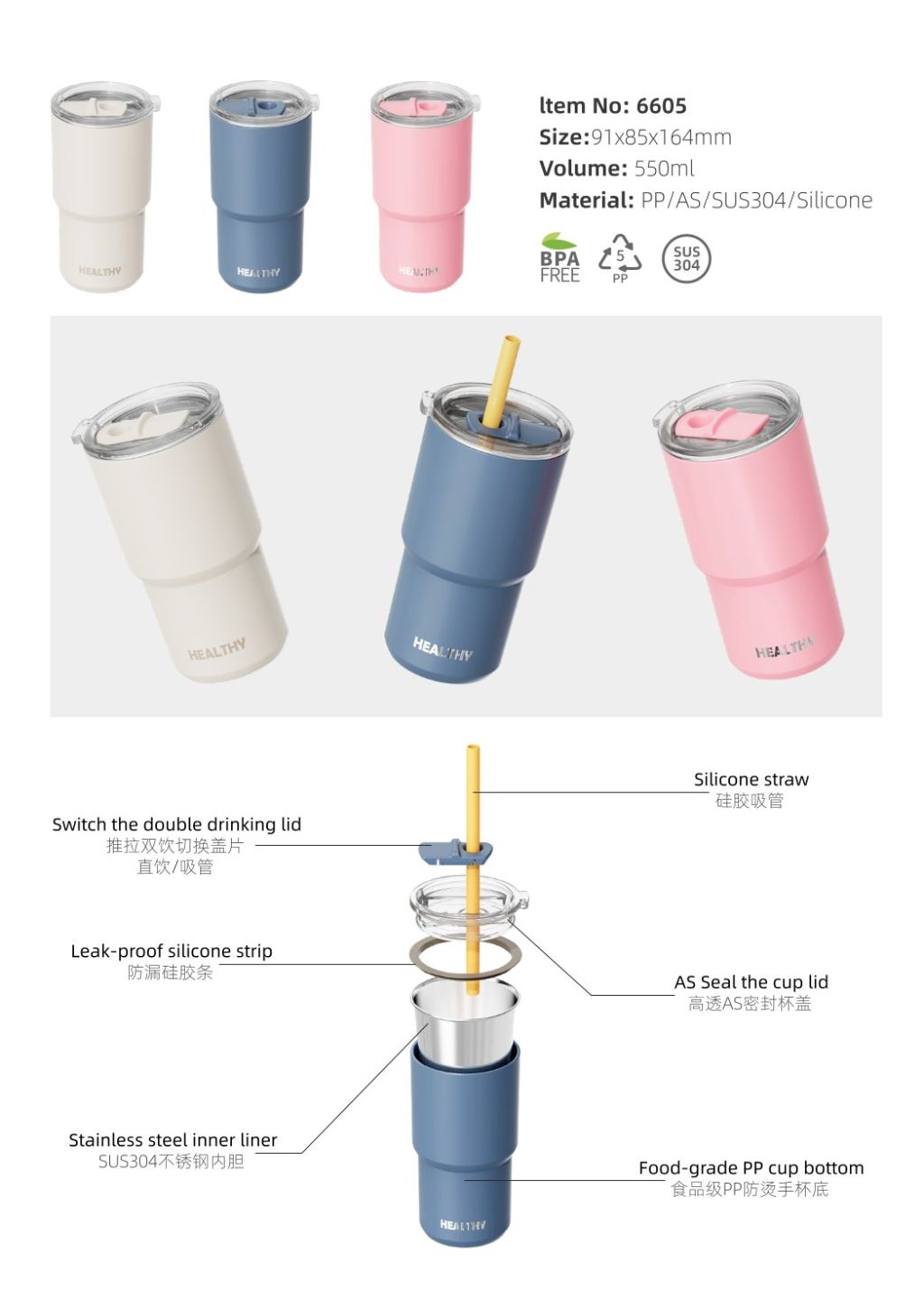 Multi-functional Leak-proof Water Bottle 6