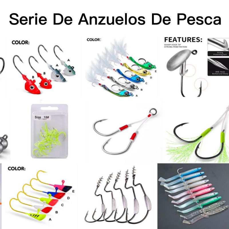 Multiple Sea Bass Saltwater Fishing Hook Set (with Weighted Heads and Skirts)