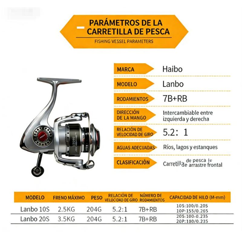 Metal Lightweight Spinning Reel (Lanbo Series)