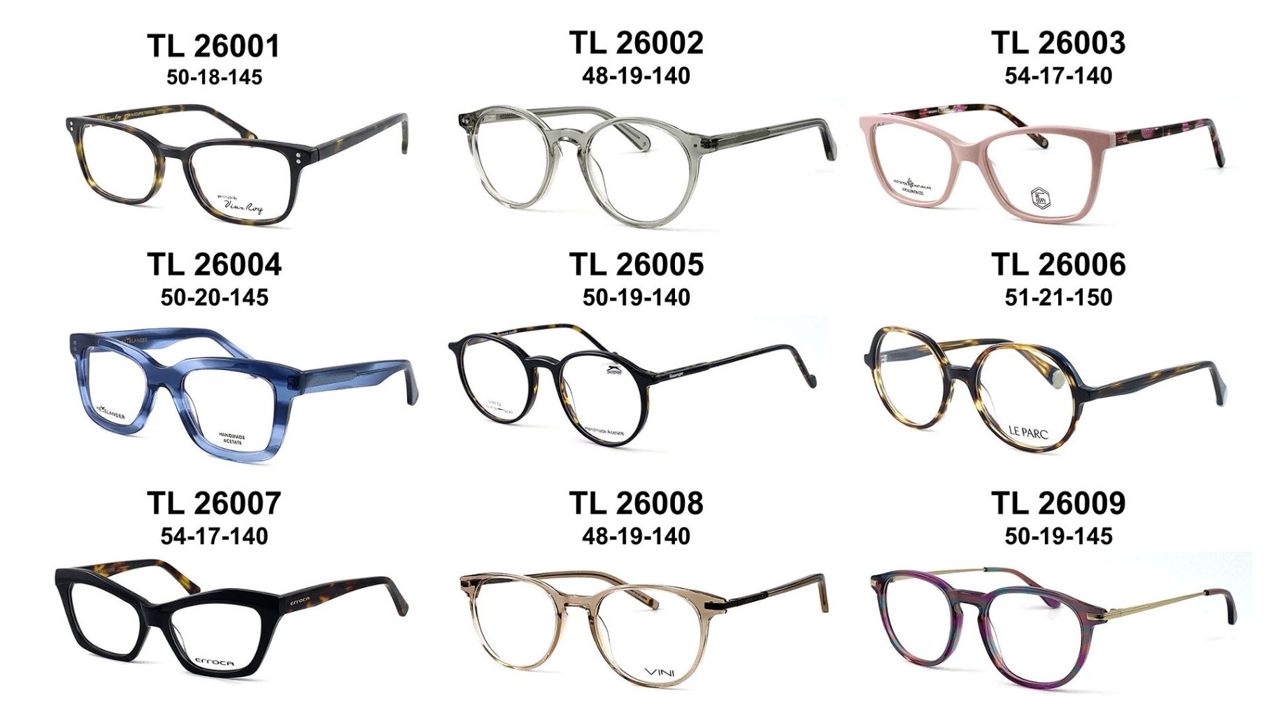 Retro Lightweight Transparent/Acetate Prescription Glasses Frames (Multiple Styles Available) 2