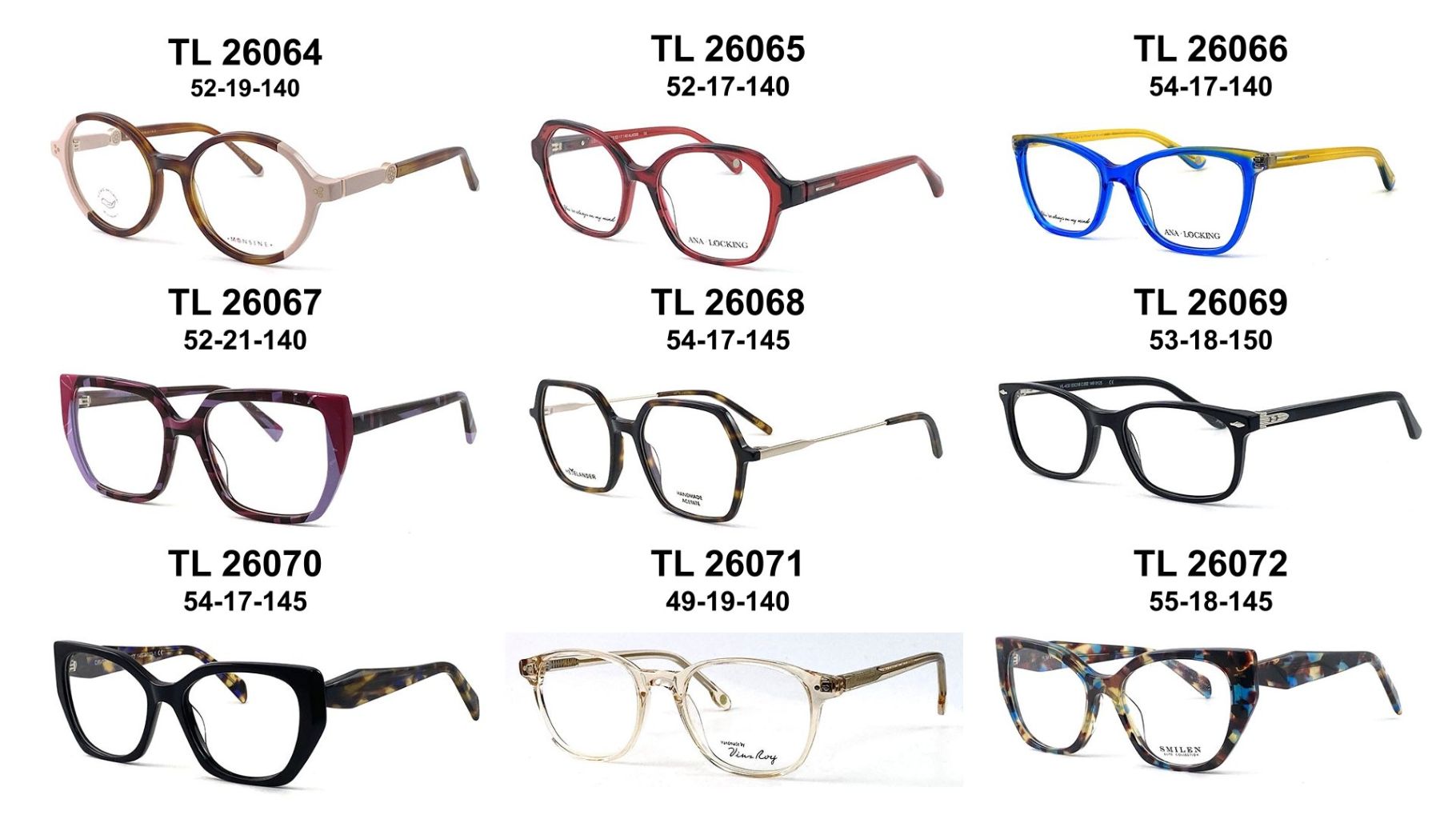 Retro Lightweight Transparent/Acetate Prescription Glasses Frames (Multiple Styles Available) 9