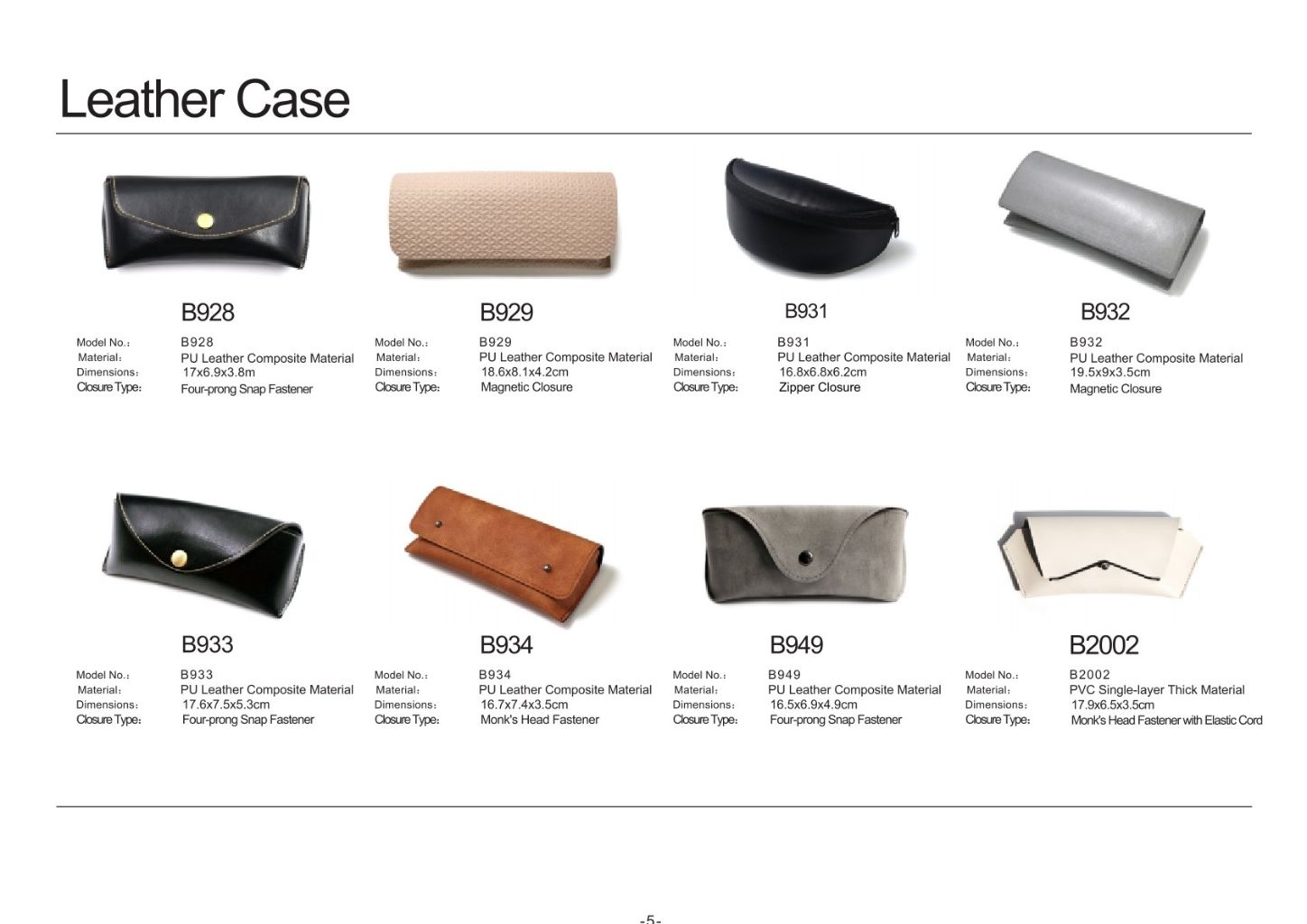 Minimalist PU Leather Eyeglass Case (Multiple Colors Available) 10