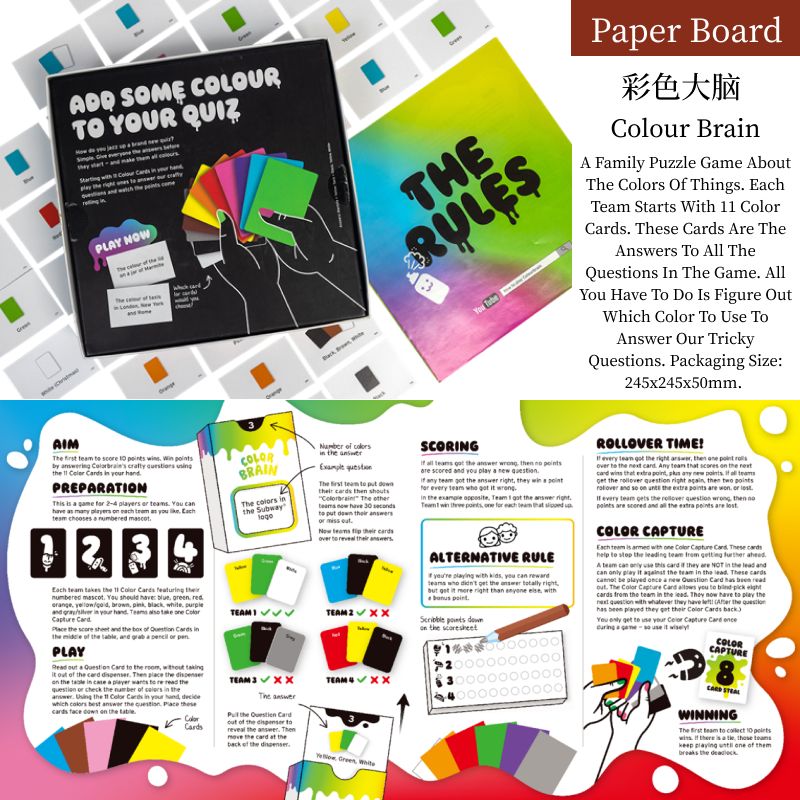 Color Brain Family Board Game (Color Q&A Cards)