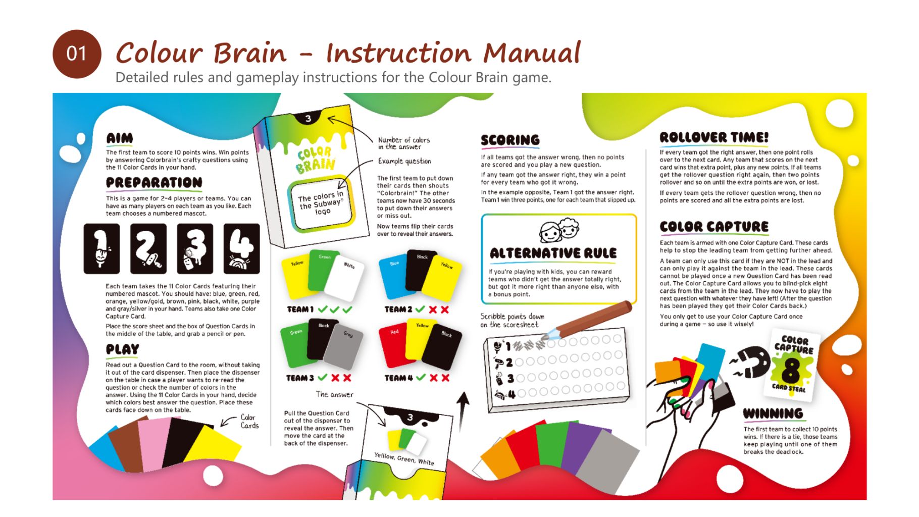 Color Brain Family Board Game (Color Q&A Cards) 4
