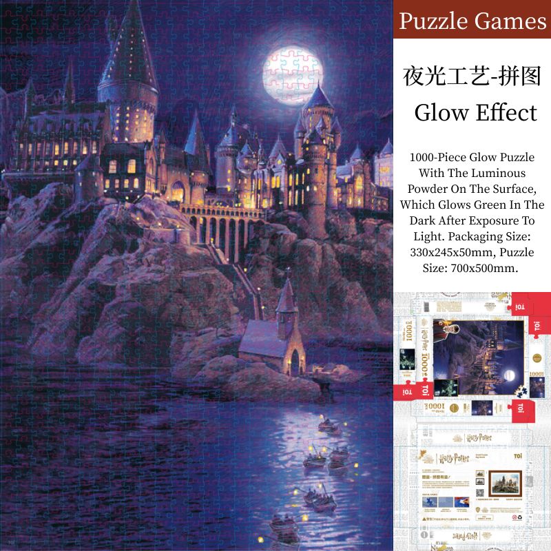 Glow Castle 1000-Piece Puzzle (Luminous Night Scene)
