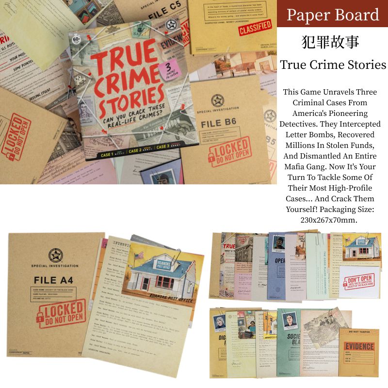 Detective Mystery File Cards (True Crime Stories)