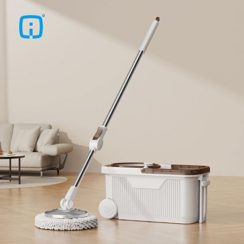 Rotating Hands-Free Mop Set (with Rolling Storage Bucket)