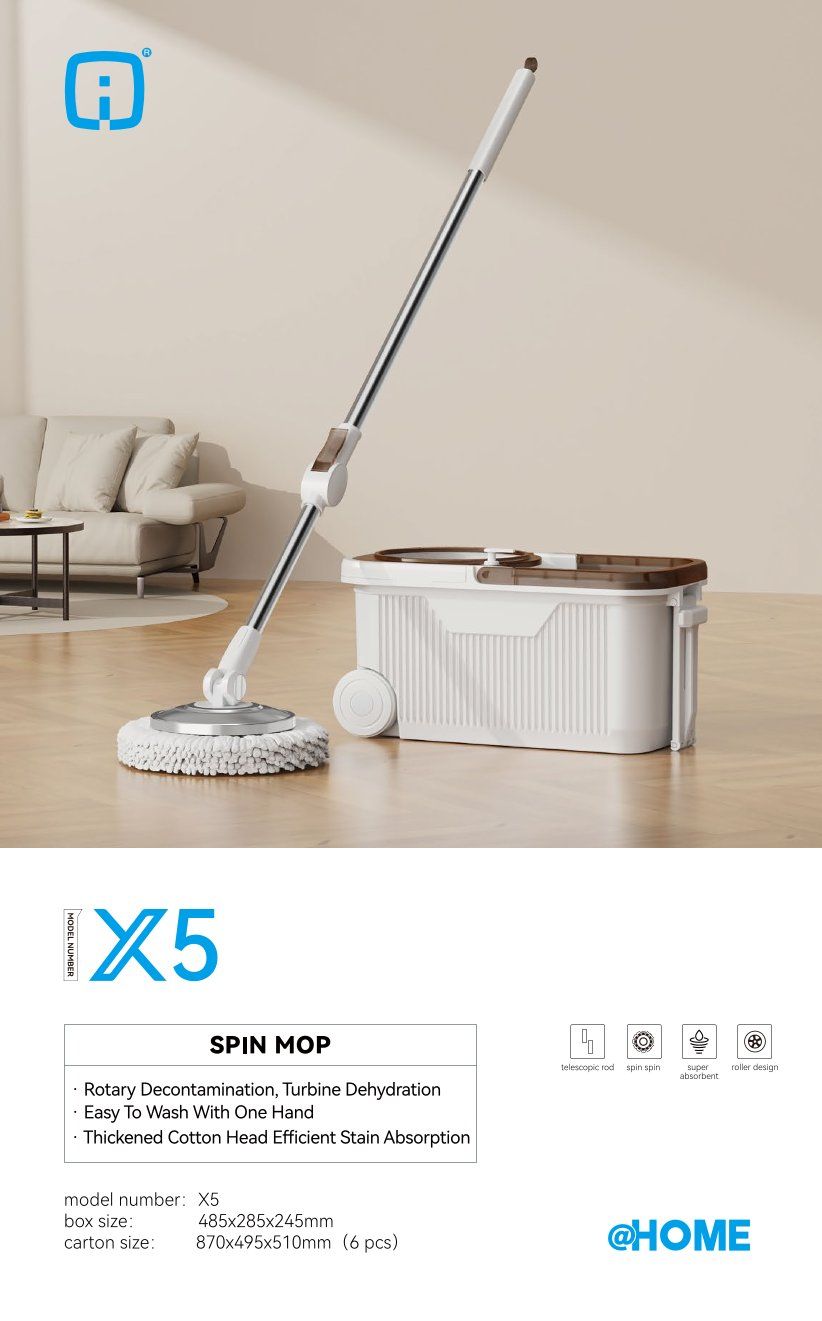 Rotating Hands-Free Mop Set (with Rolling Storage Bucket) 5