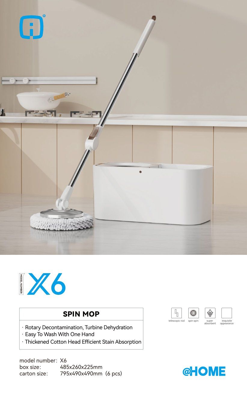 Rotating Hands-Free Mop Set (with Rolling Storage Bucket) 6