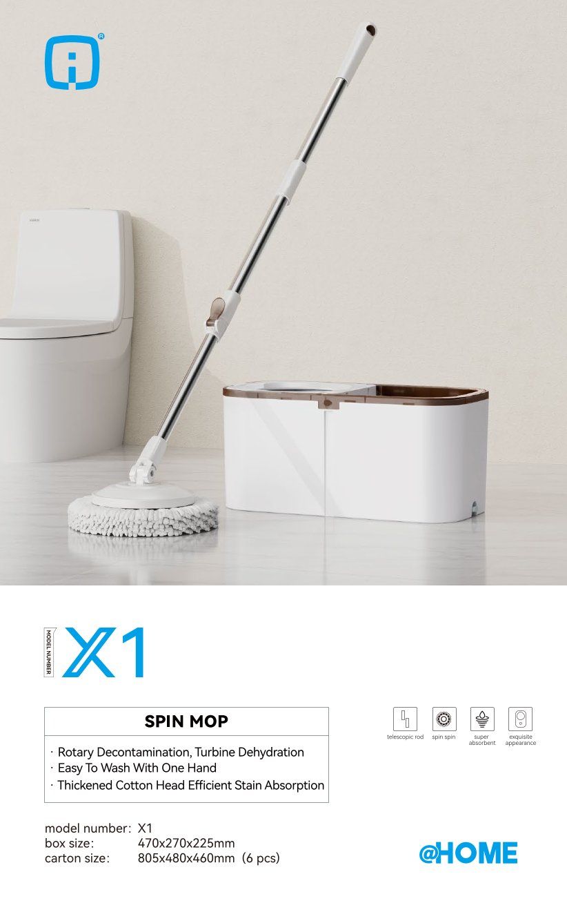Spin Mop Hands-Free Wash Bucket Set 2