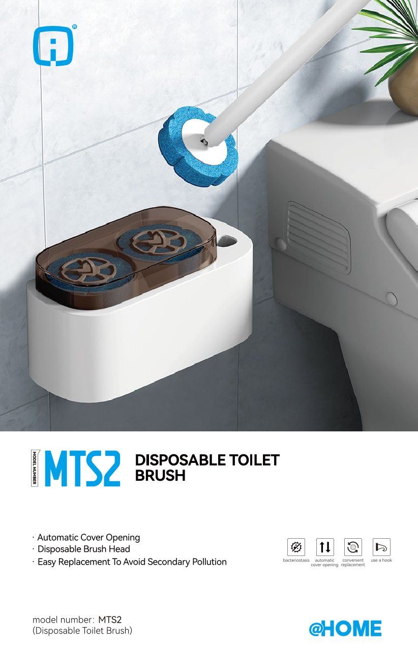 Wall-mounted Toilet Brush Set (Splash-proof Quick-dry) 3