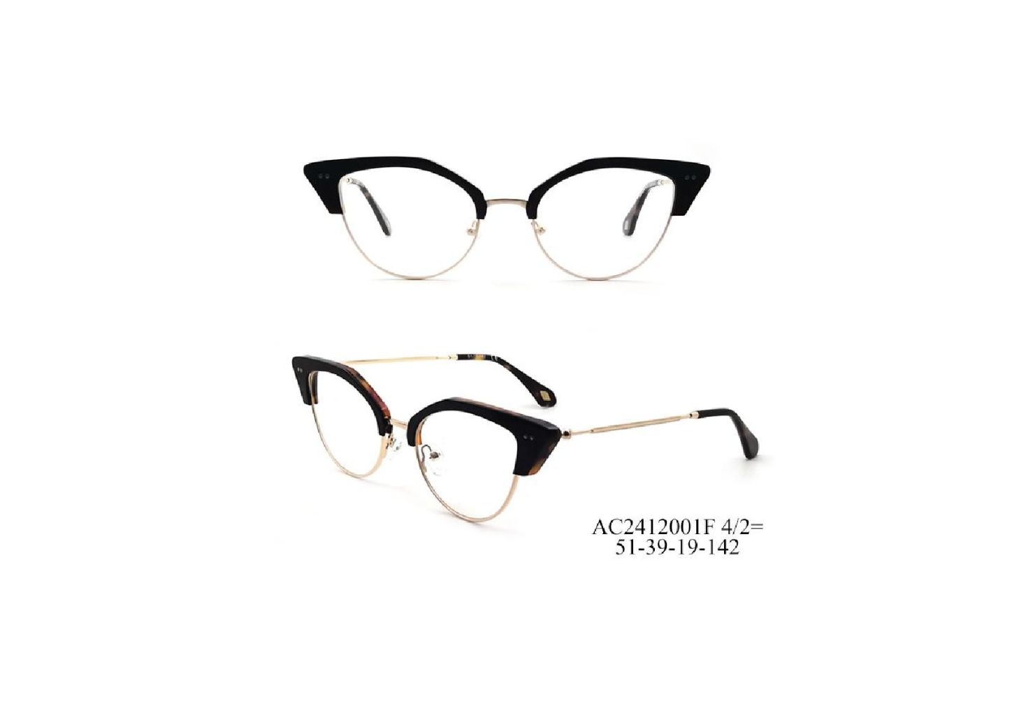 Vintage Cat-Eye Metal Half-Rim Eyeglass Frame 2
