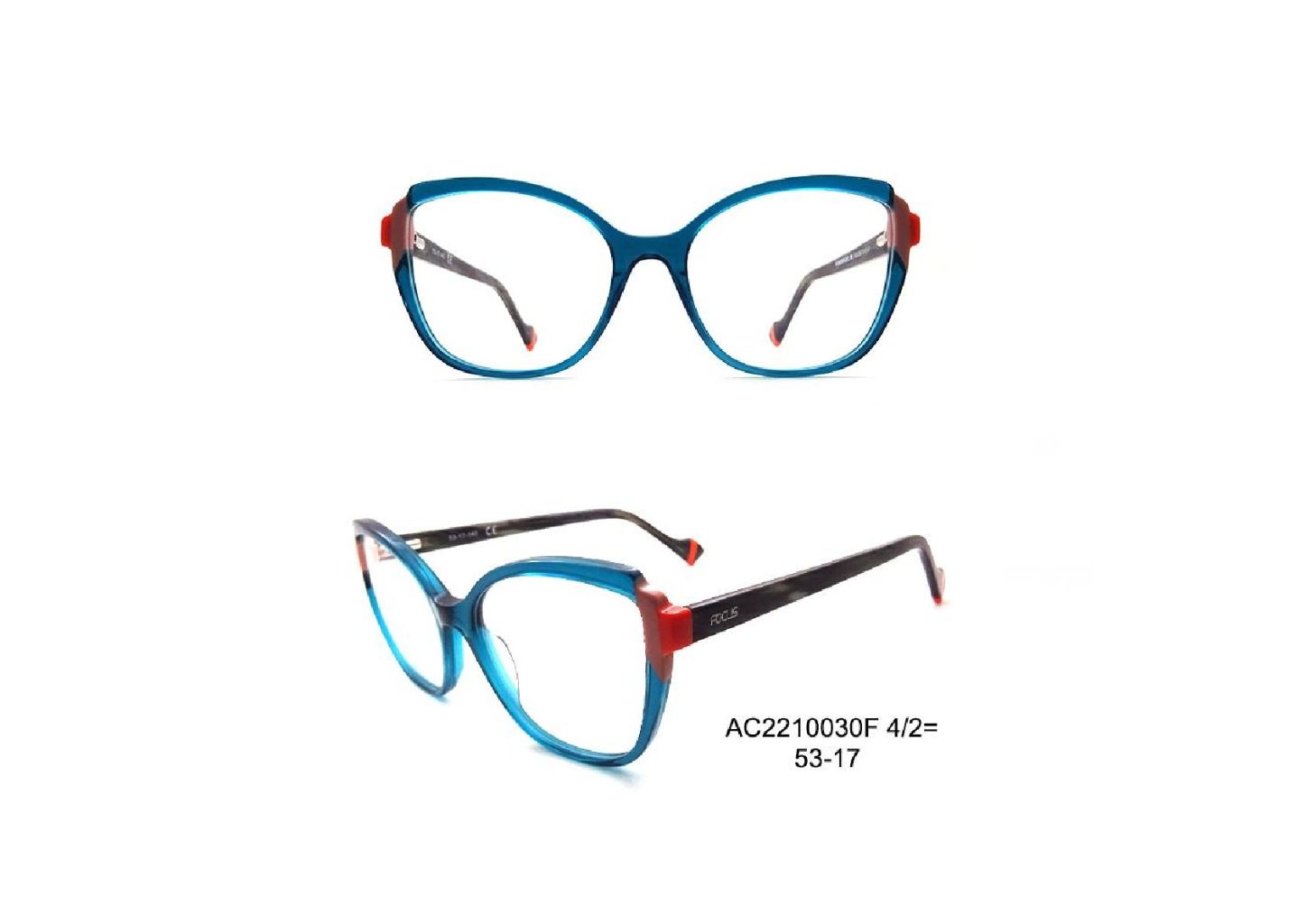 Lightweight Fashionable Blue-Frame Women's Prescription Glasses Frame 2