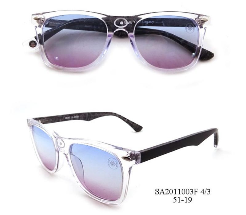 Gradient Mirror Retro Square Sunglasses (Clear Frame)