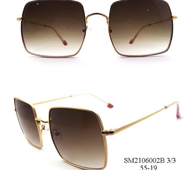 Retro Square Metal Gradient Sunglasses