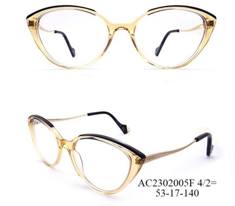 Vintage Cat-Eye Transparent Gradient Frame (Light Amber)