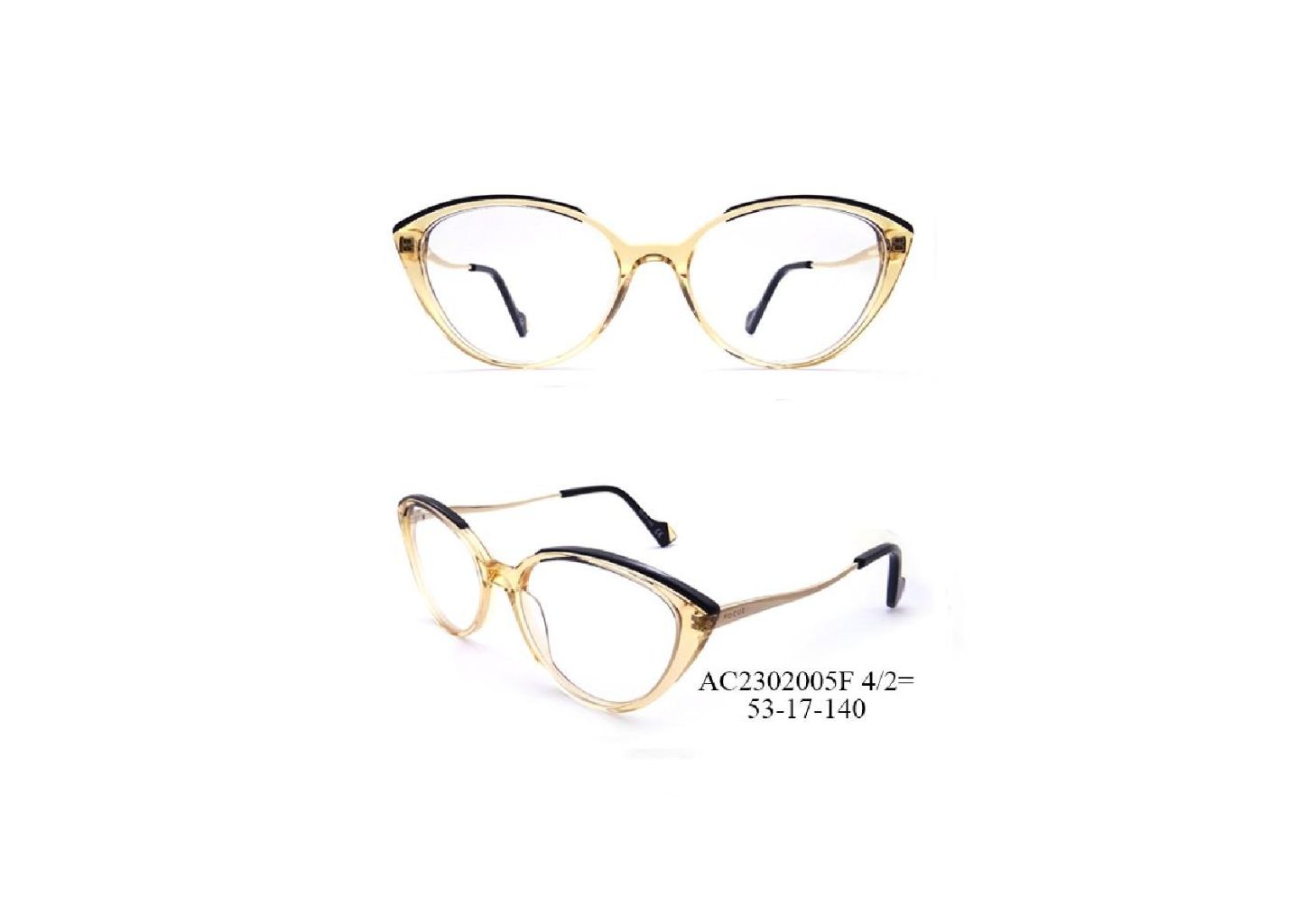 Vintage Cat-Eye Transparent Gradient Frame (Light Amber) 2
