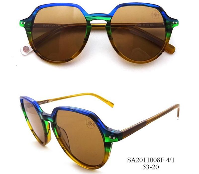 Gradient Color Round Frame Polarized Sunglasses