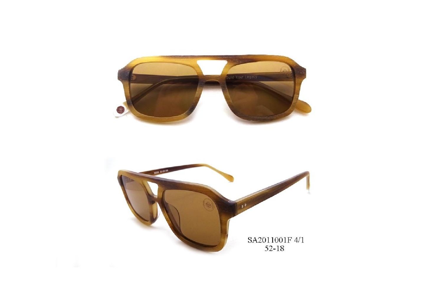 Retro Square Polarized Sunglasses (Brown) 2