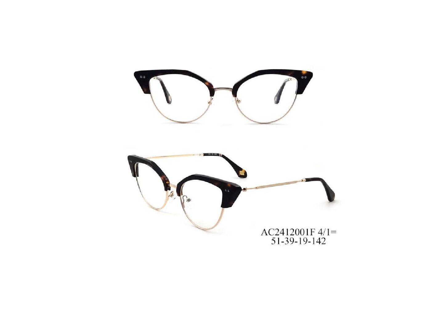 Vintage Cat-Eye Thin-Rim Semi-Rimless Glasses (Burgundy) 4