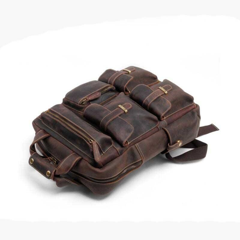 Vintage Multifunctional Leather Backpack 5