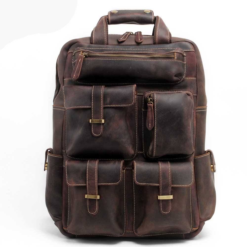 Vintage Multifunctional Leather Backpack 6