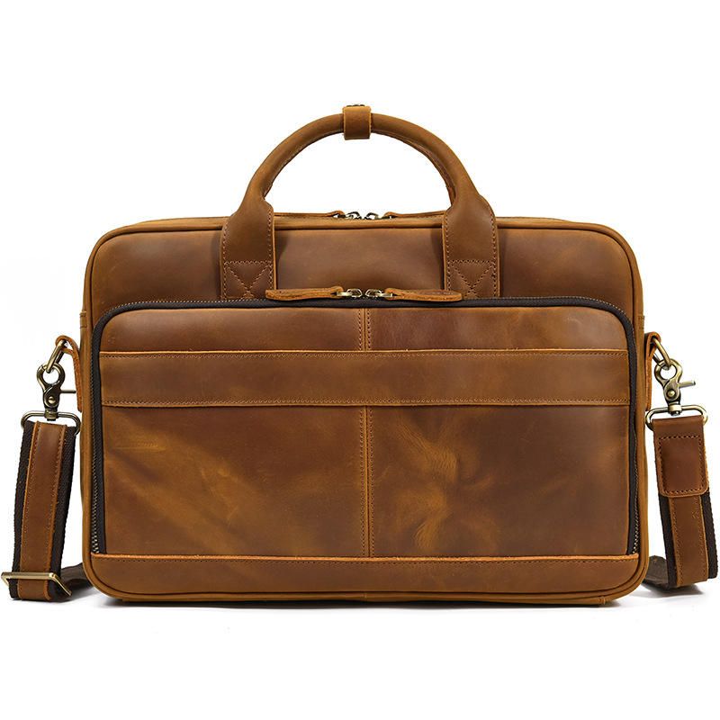 Classic Brown Leather Briefcase