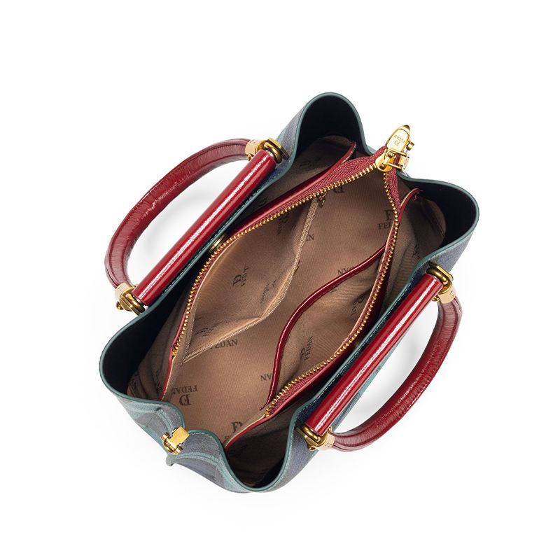 Fashion Plaid Splicing Tote Bag 4