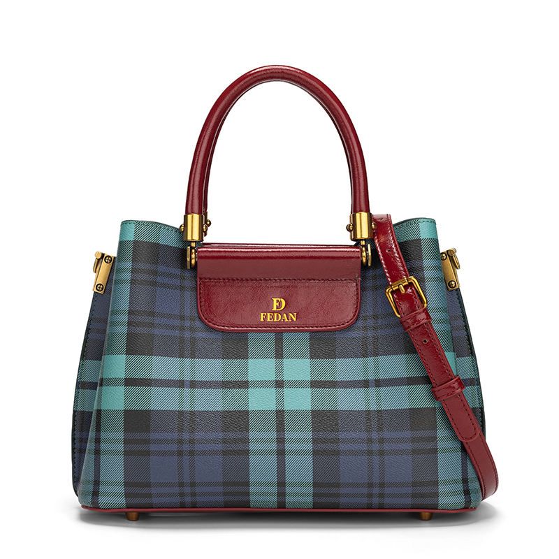 Fashion Plaid Splicing Tote Bag 6