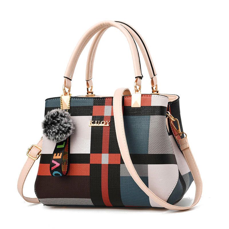 Fashion Plaid Pattern Handheld Shoulder Bag