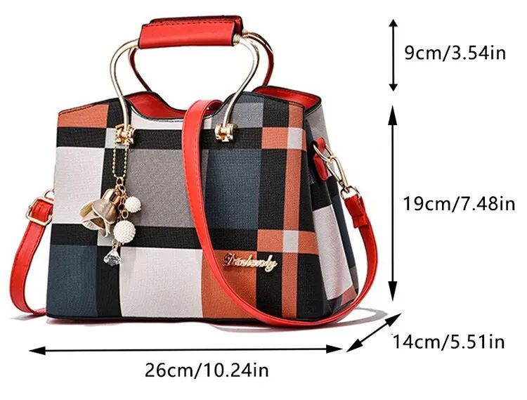 Fashion Plaid Pattern Handheld Shoulder Bag 5