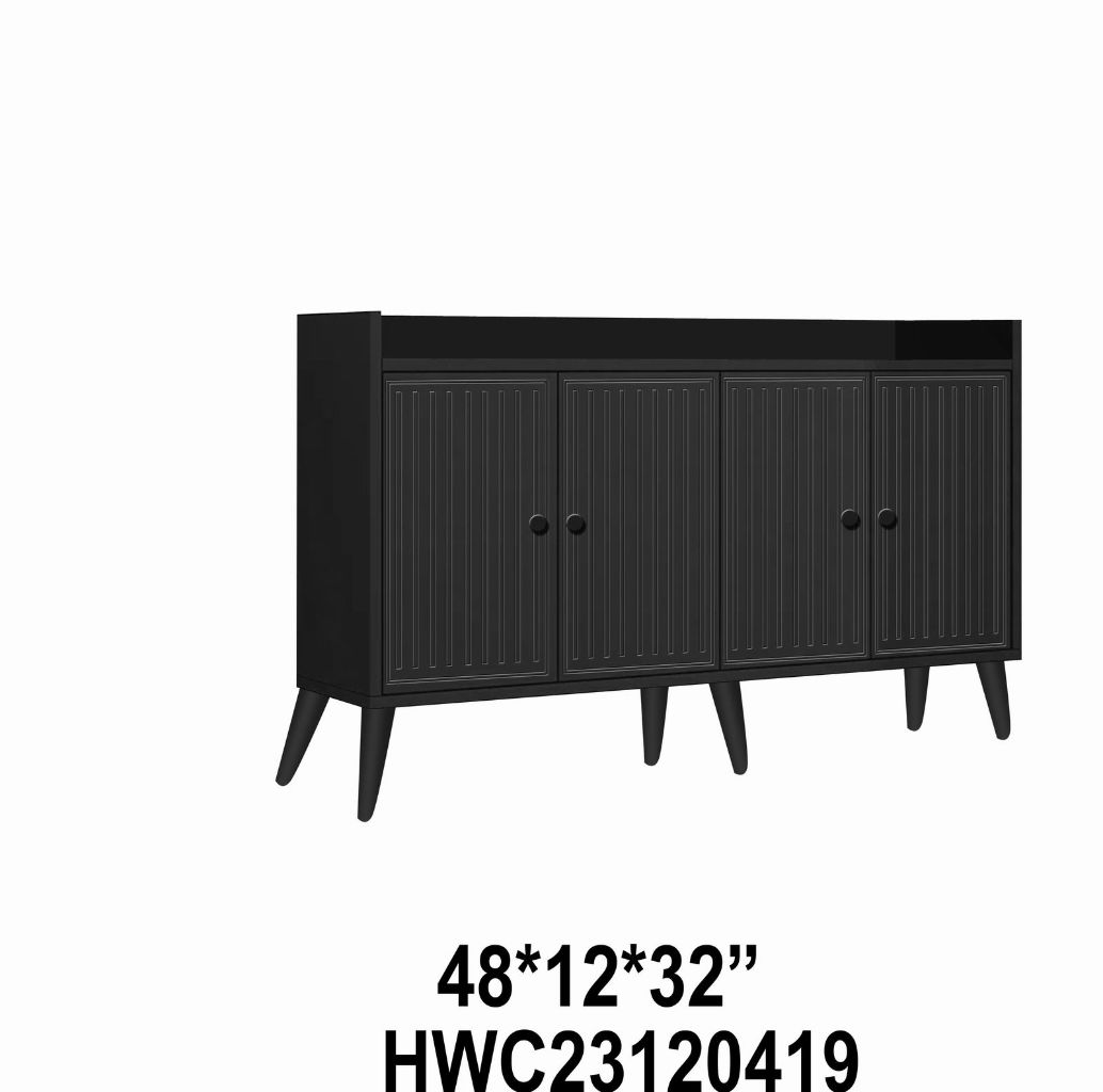 Black Minimalist Modern Style Storage Cabinet