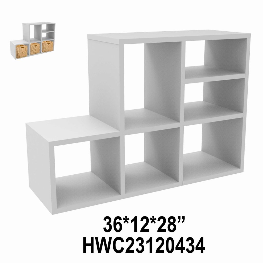 White Minimalist Six-Grid Storage Rack