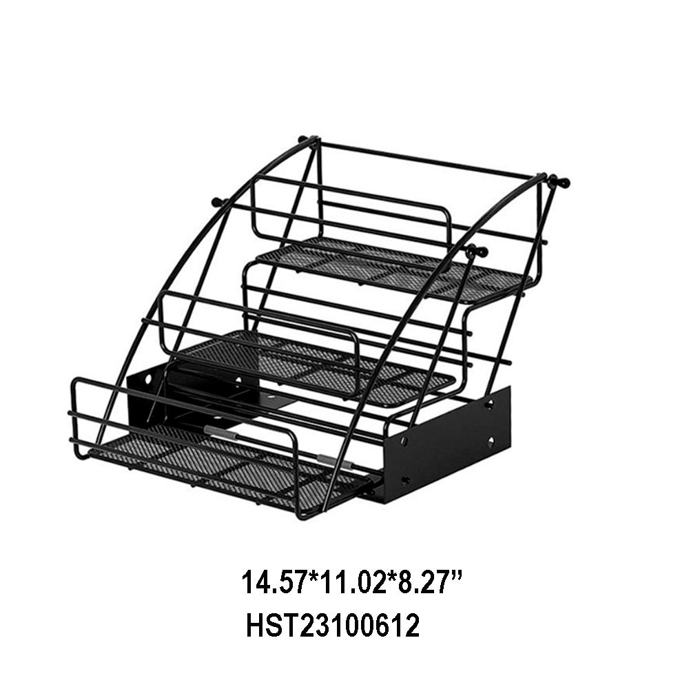 Three-Tier Black Metal Shelf