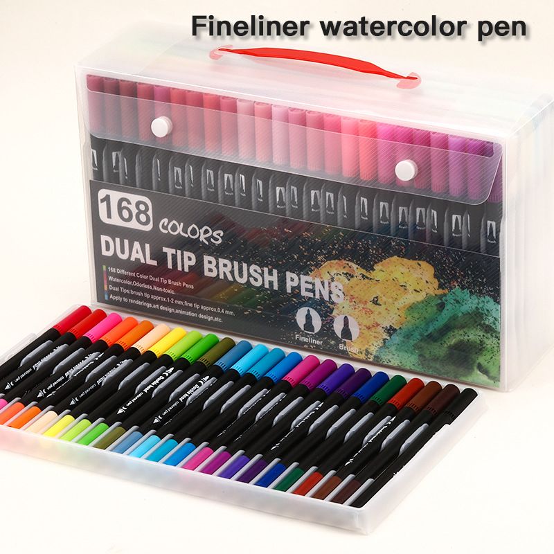 168 Color Dual-Head Watercolor Pen Set