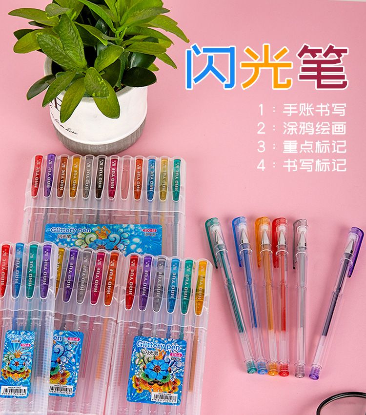 Transparent Bullet Tip Colored Gel Pen Set 3