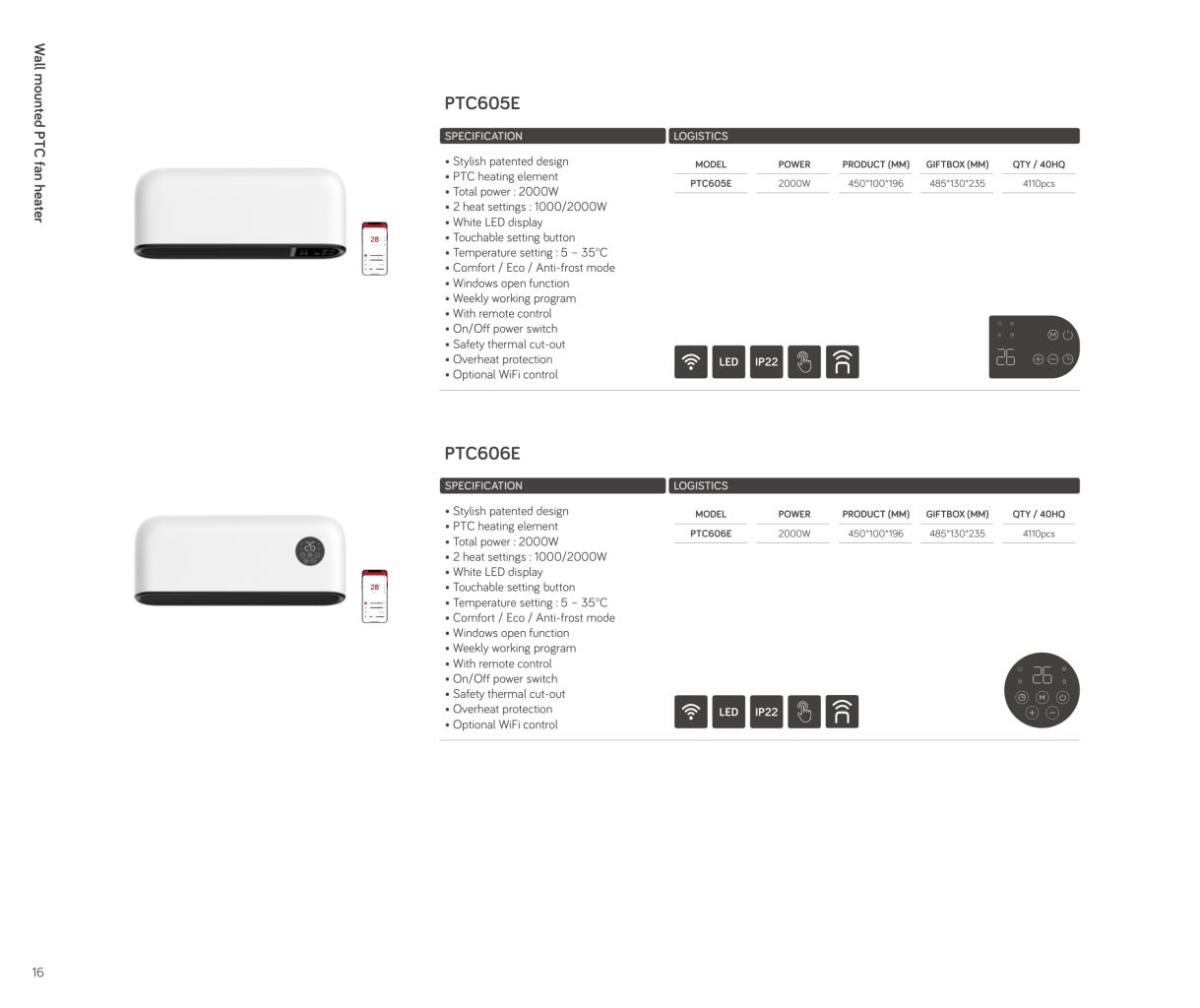Smart Wall-Mounted PTC Heater 2
