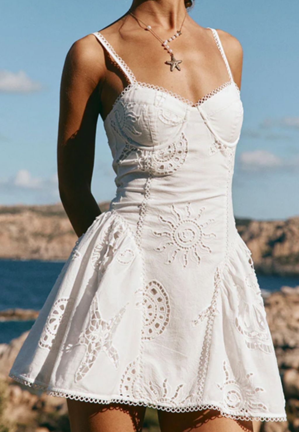 Embroidered Ocean Style Dress
