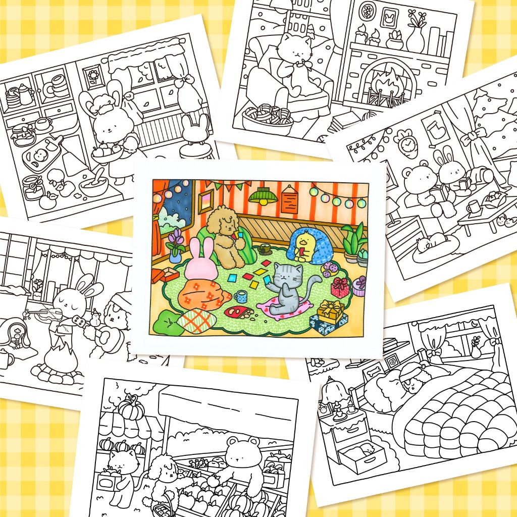 Cute and Cozy Coloring Book 3