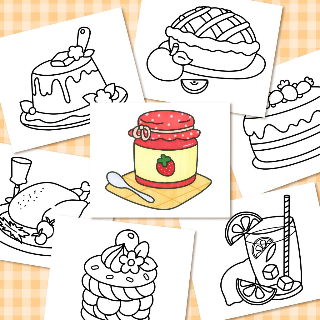 Delicious Food Coloring Book 5