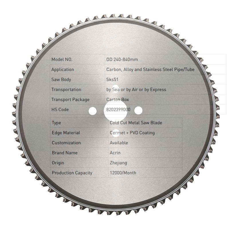 High-Efficiency Cold Cutting Metal Saw Blade