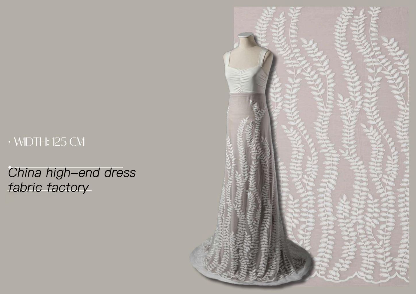 High-End Embroidered Evening Dress Fabric 4