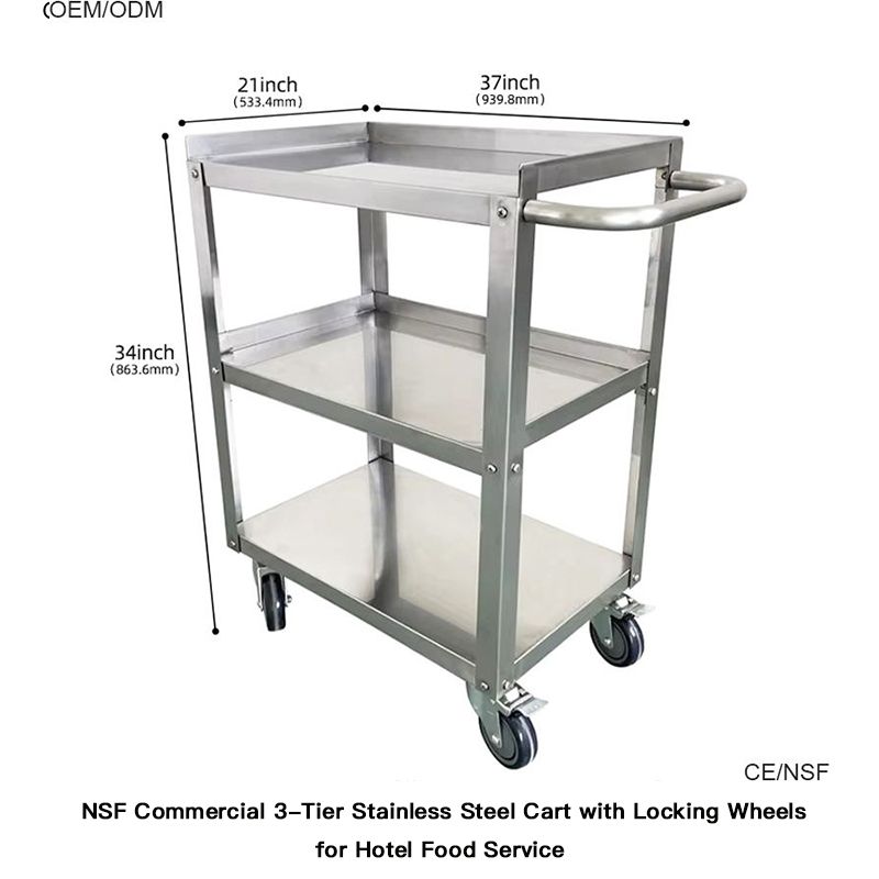 Stainless Steel Three-Tier Trolley