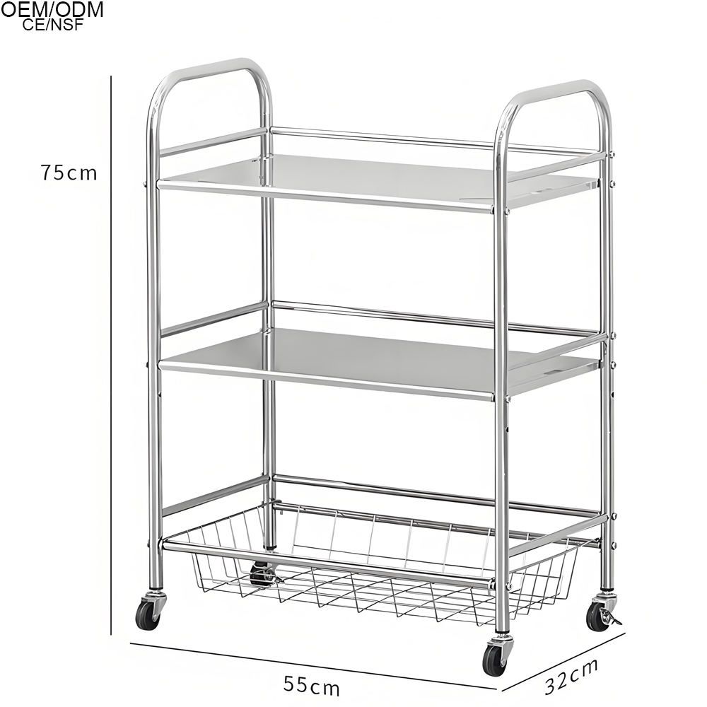 Multi-Layer Mobile Stainless Steel Storage Rack 4