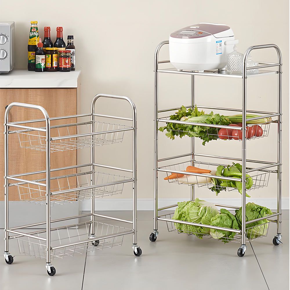 Multi-Layer Mobile Stainless Steel Storage Rack 5